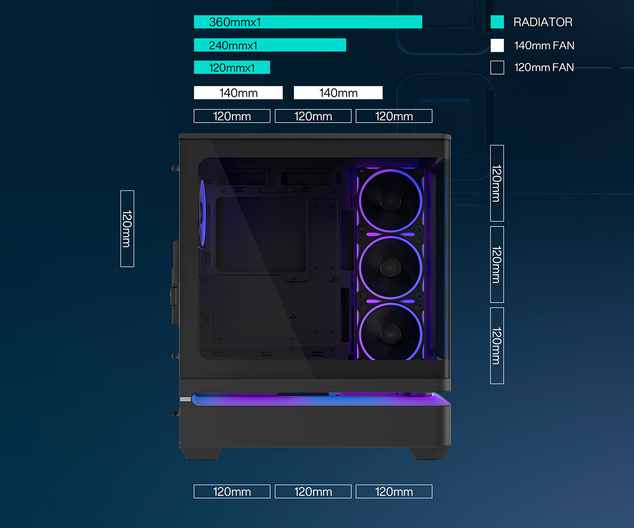 ASUS Prime AP304 ARGB ATX PC Gaming Case