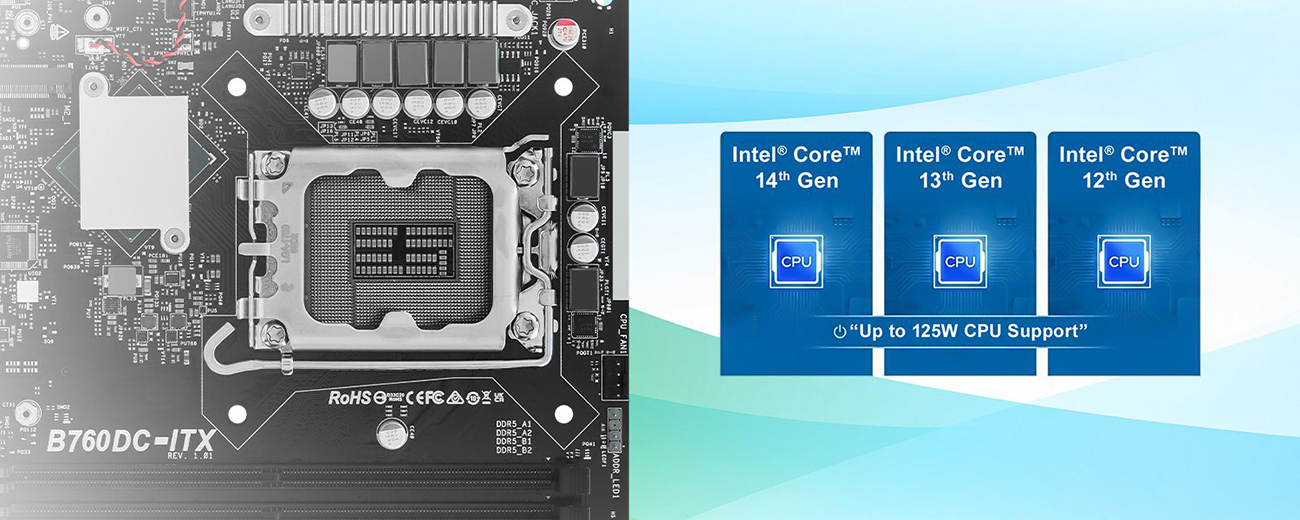 ASRock DeskSlim B760W Intel B760 Black Barebone System