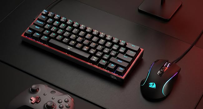 Redragon CB201 Gaming Keyboard & Mouse Combo, 61 Keys K617 Wired RGB Gaming Keyboard and 8000 DPI Wi