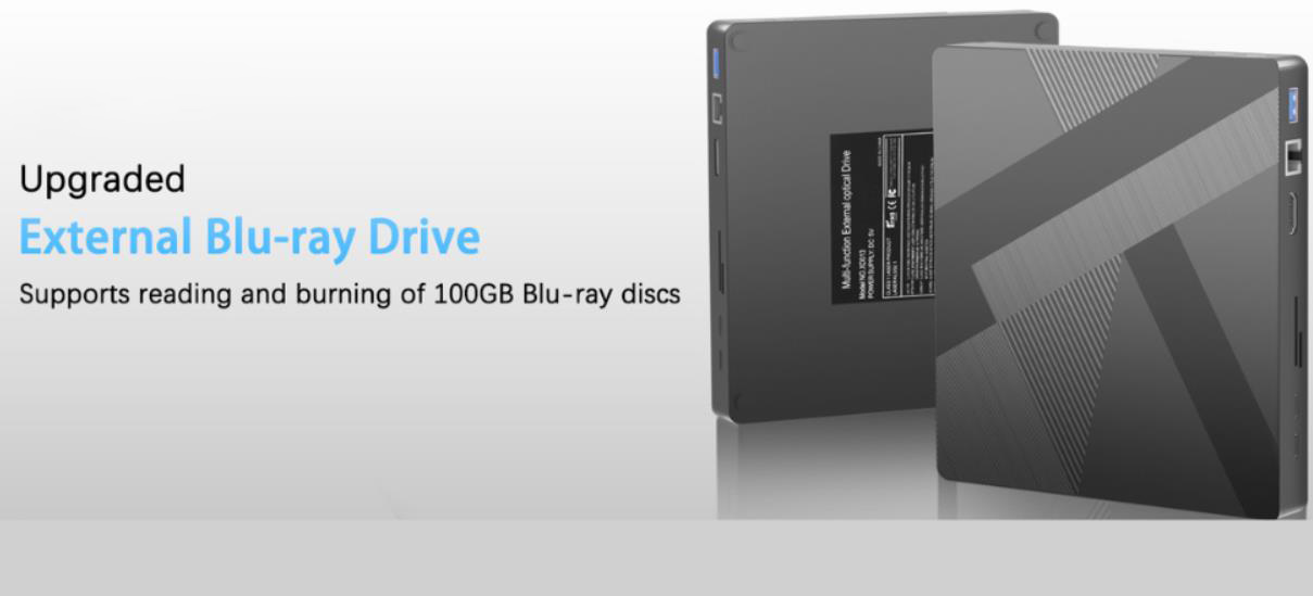 IHDAPP [8 in 1] External Blu-ray Drives, USB 3.0 Blu Ray Drive with HDMI/LAN Port, Support 100G Disc