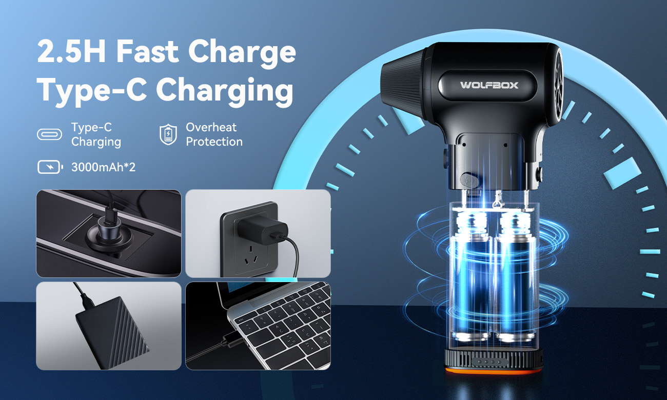 2.5H Fast ChargeType-C Charging