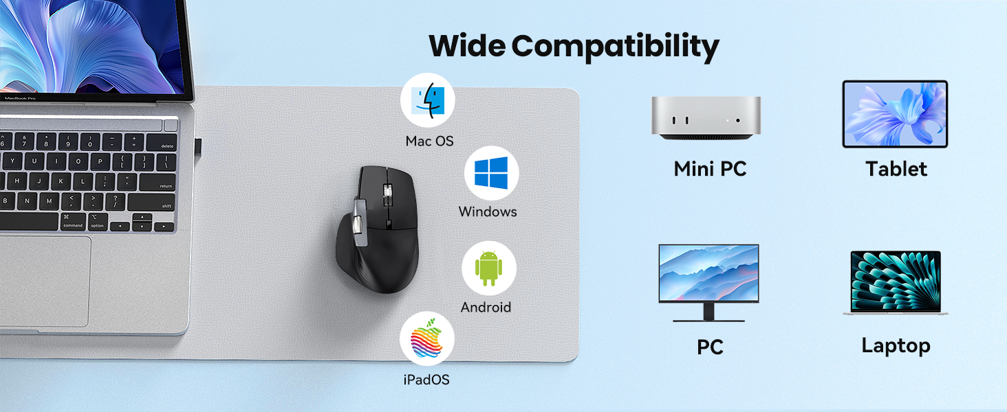 Dual Bluetooth enables one-click fast switching between paired devices.Plug in the USB receiver at t