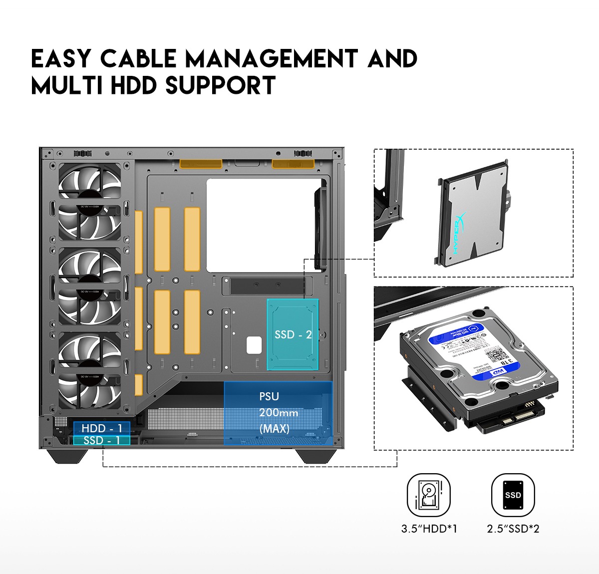 DIYPC IDX6-ATX-ARGB Gaming Computer Case