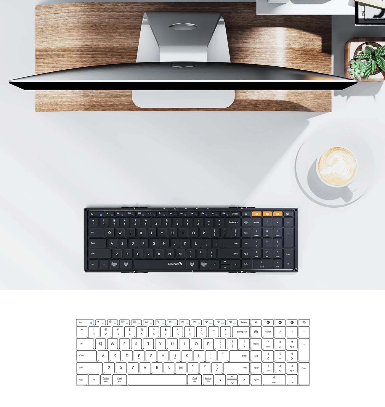 ProtoArc® XK01 Foldable Bluetooth Keyboard