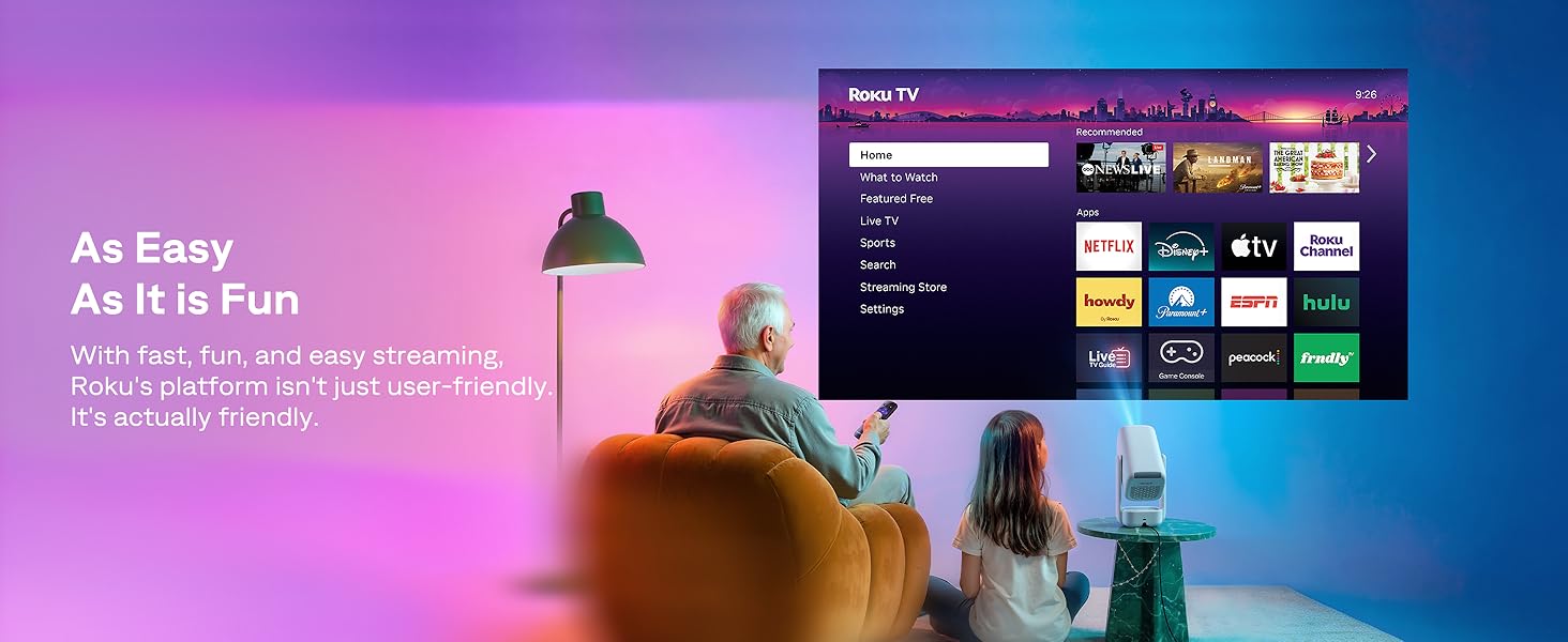 Aurzen EAZZE D1R air Roku TV Smart Projector