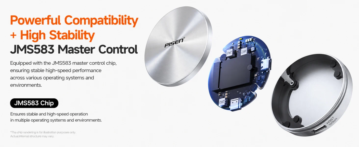 PISEN TP-CM01 M.2 Dual-sided Magnetic Hard Drive Enclosure