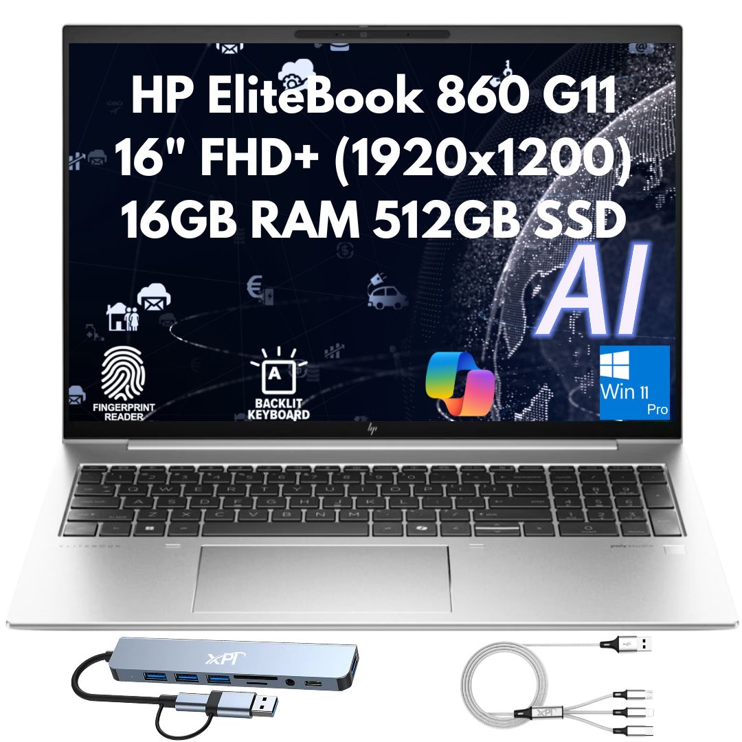 HP EliteBook 860 G11 16" FHD+ Intel Core Ultra 5 125U 16GB 32GB DDR5 RAM 1TB PCIe 512GB SSD IR Cam F