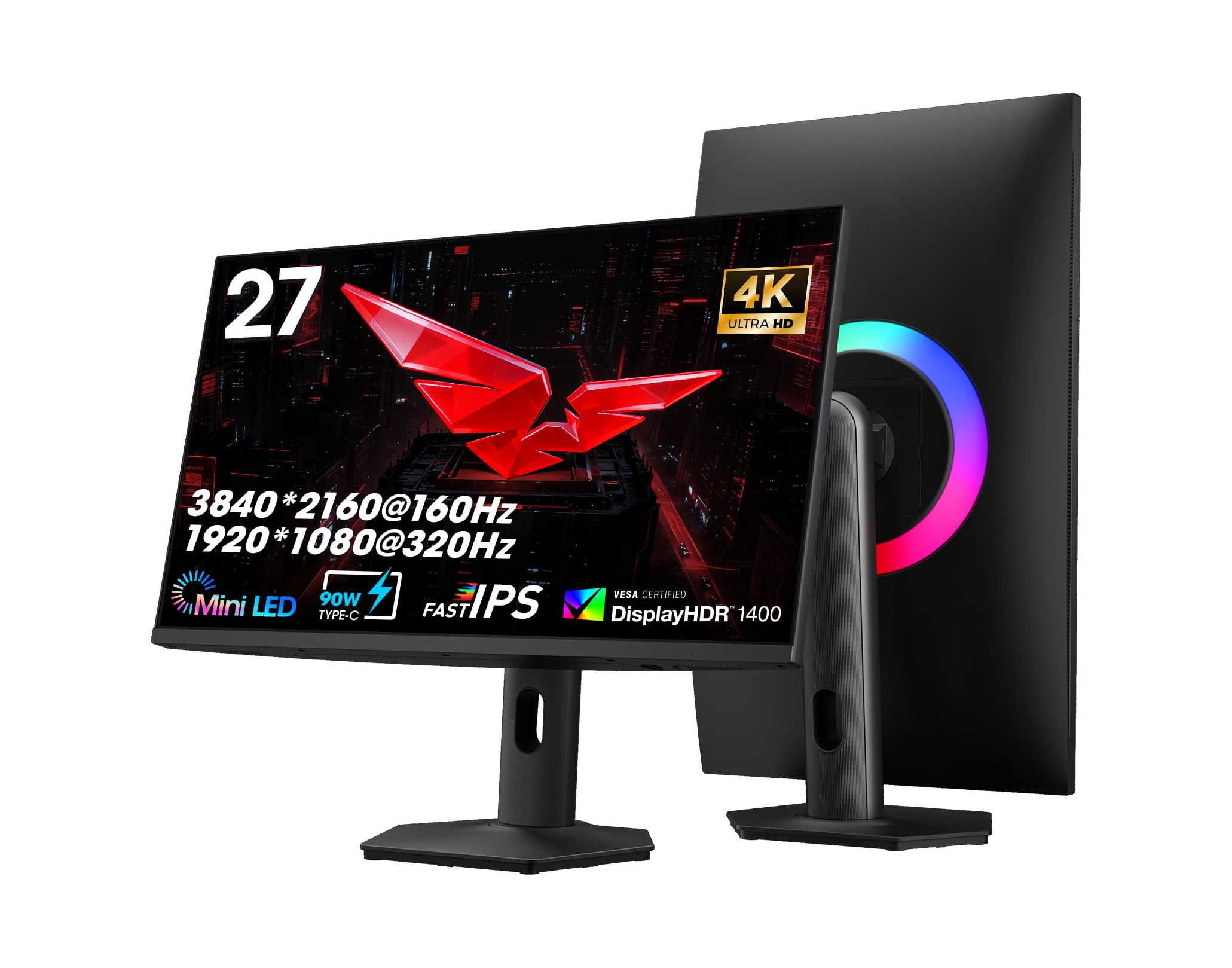 27inch 4K160Hz/FHD 320Hz  dual-mode miniLED1152-zone