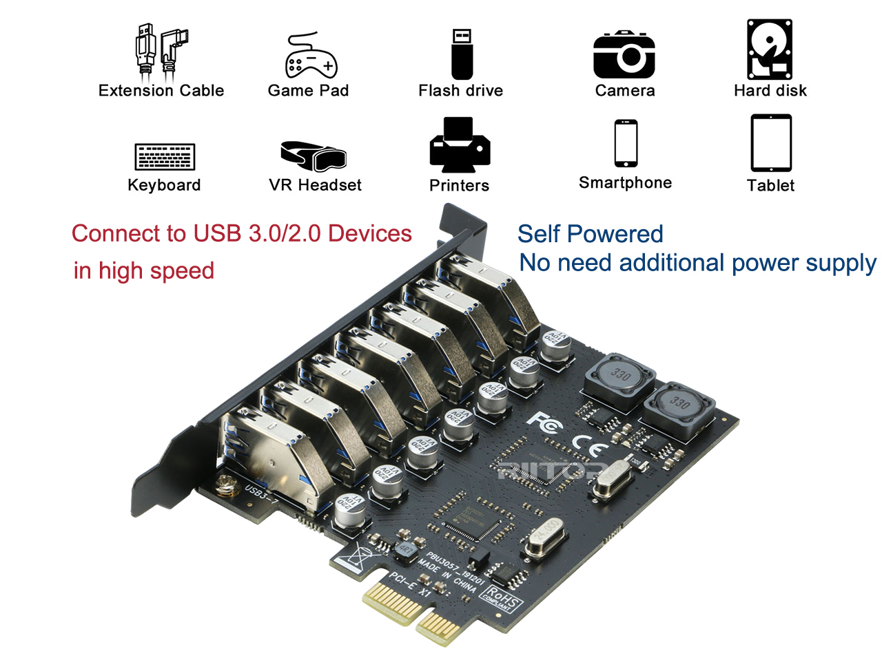 usb 3.0 expansion adapter card pci-e 1x