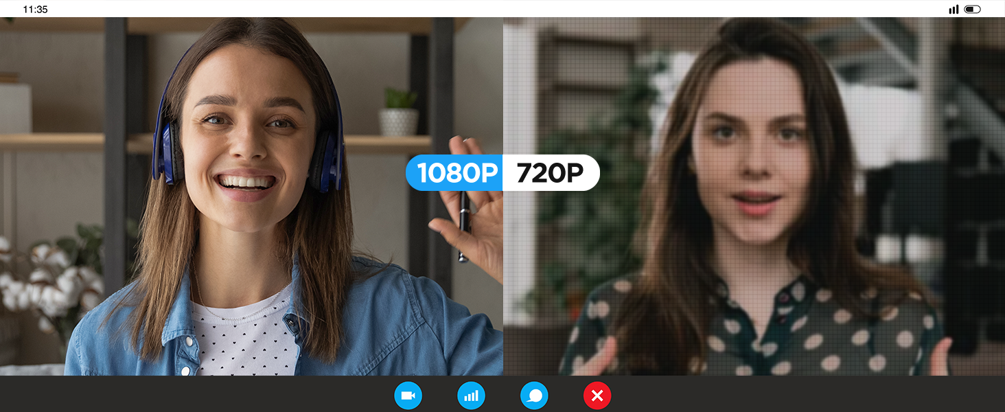 Webcam 1080P with Microphone & Privacy Cover