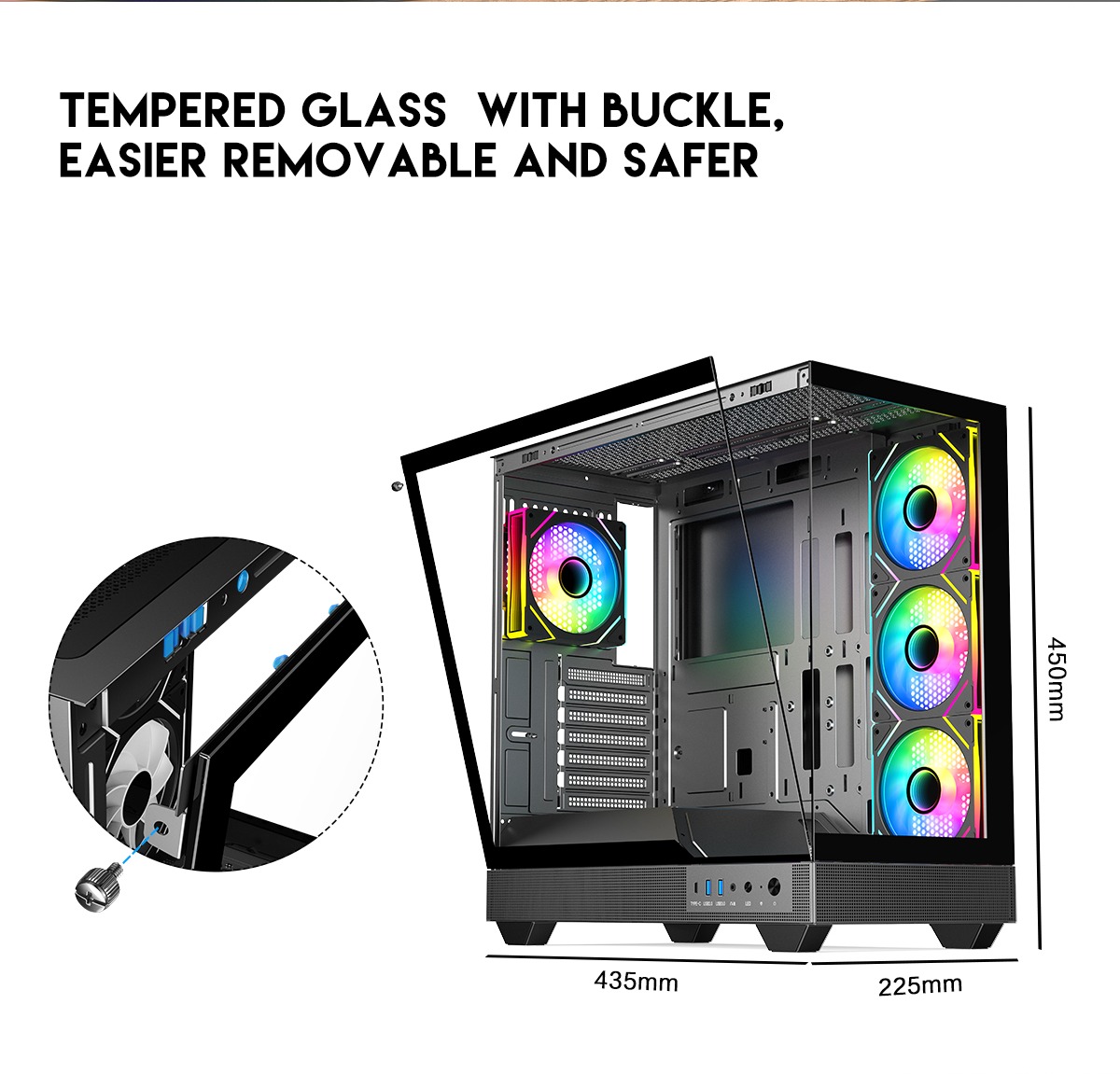 DIYPC IDX6-ATX-ARGB Gaming Computer Case
