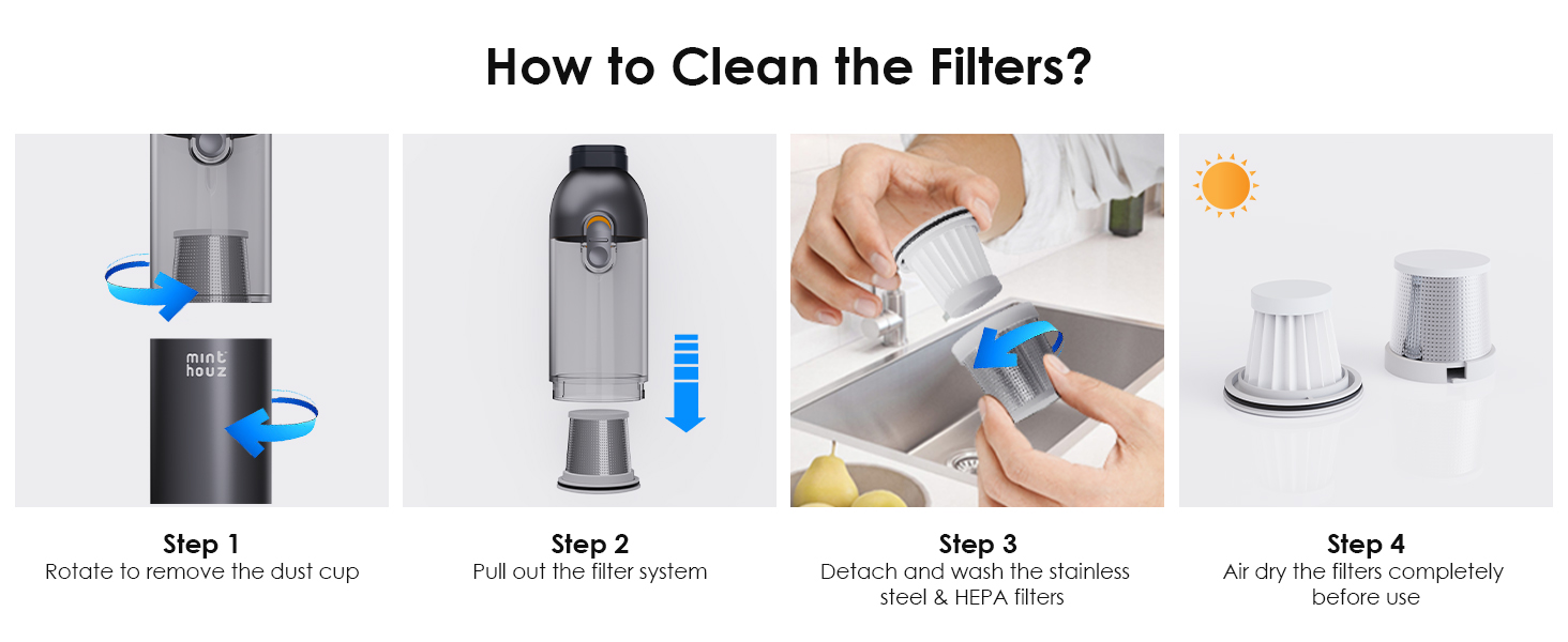 How to clean the filters