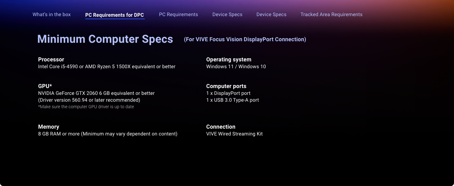 VIVE Focus Vision Wired Bundle