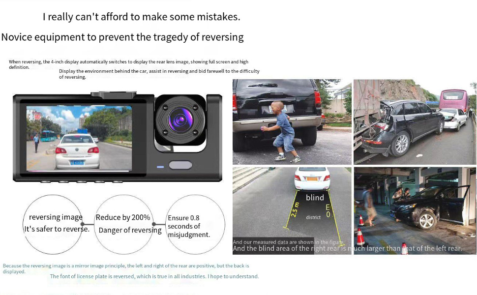 Three-channel high-definition driving recorder in front and back