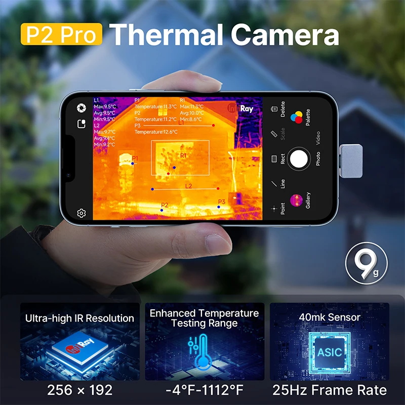 InfiRay P2 Pro 256x192 High-Res Thermal Imaging Camera Plug & Play