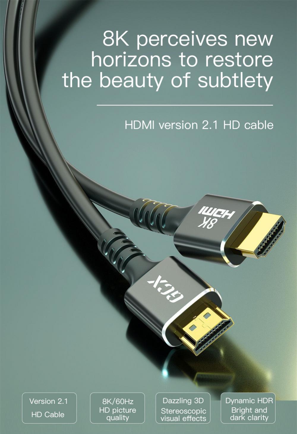 2-Pack 3.3FT 8k 60Hz/ HDMI HD Cable, Version 2.1 48Gbps 4K 120Hz For  PS3/4/5 TV PC Monitor Connecting Cable HDMI Cable HD Data Cable 3.3 ft. 