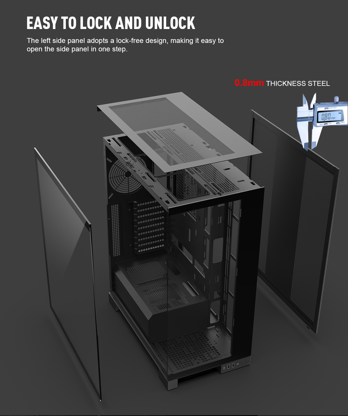 DIYPC Vanguard-F2-Pro Black Gaming Computer Case