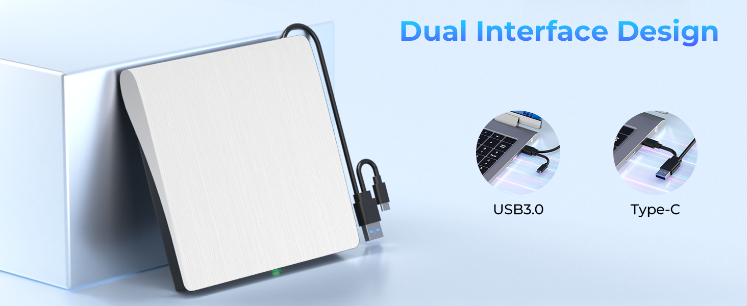 External Blu Ray Drive, Support 50G Disc Read/Write Bluray Drive, Portable 3D Blu Ray Burner