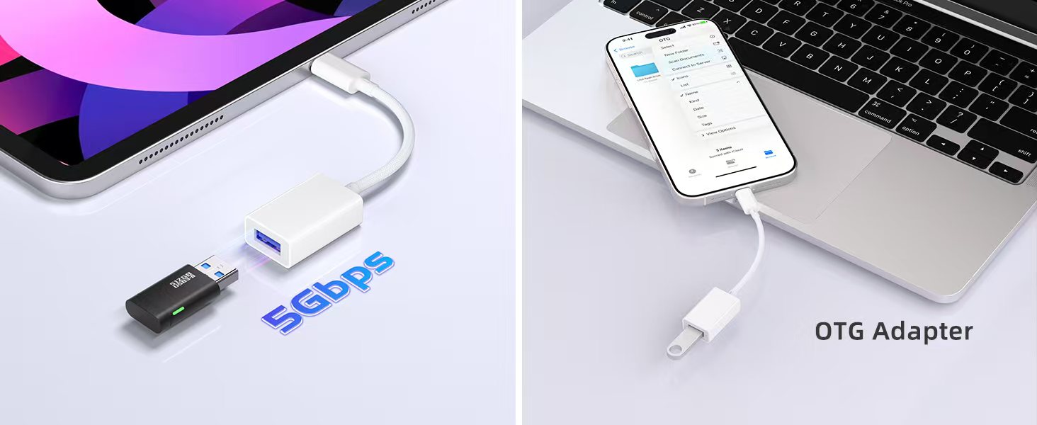 USB C to USB 3.0 Adapter [2 Pack], USB C Male to USB Female OTG Cable Thunderbolt3 to USB Adapter Co