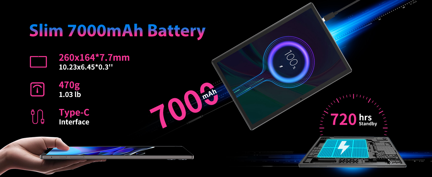 7000 mAh battery ultra long standby tablet