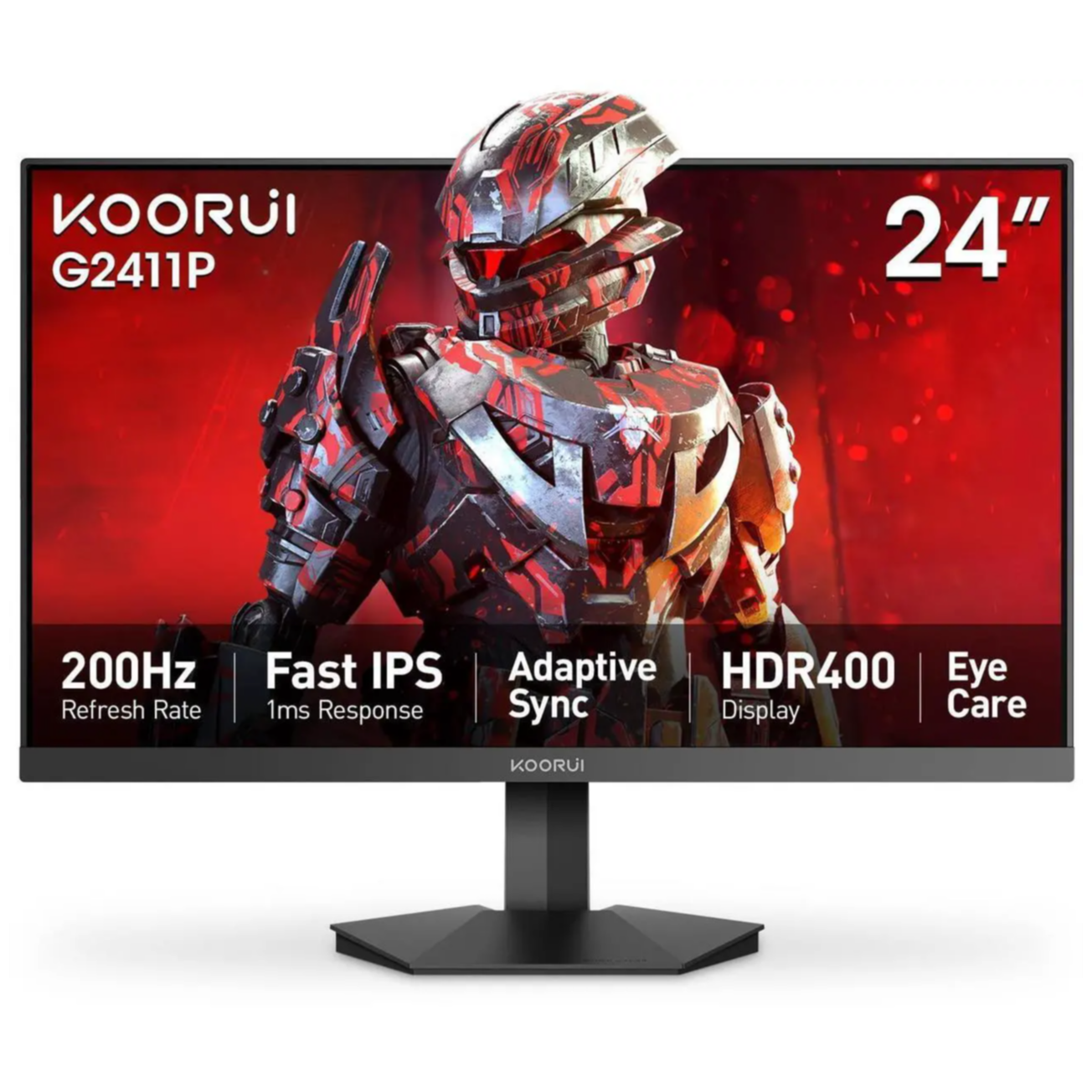 KOORUI 24 inch Gaming Monitor FHD 200Hz, 1920x1080 1ms