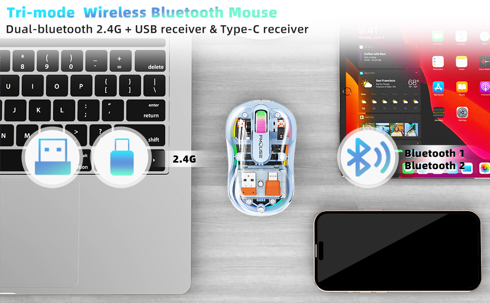 Bluetooth Mouse Stable Connection and Power Efficient