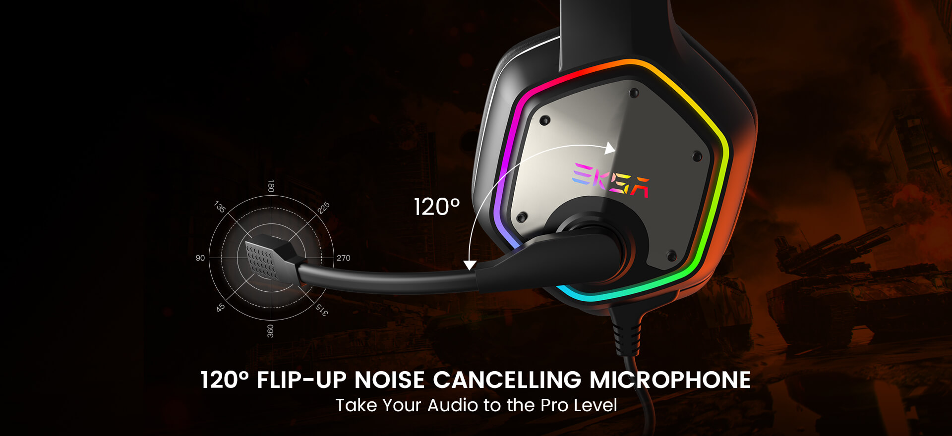 120 Elip-up noise cancelling microphone