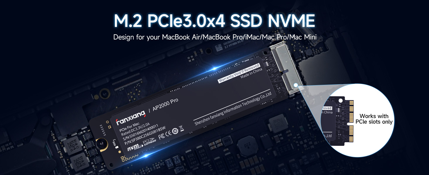 Fanxiang 512GB MAC SSD NVMe PCIe Gen3x4 3D NAND TLC Read Up
