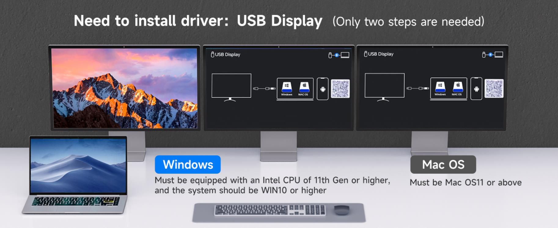 AUTYUE USB C KVM Switch 3 Monitors 2 PCs 4K/1080P@60Hz,USB-C Triple Monitor KVM Switches