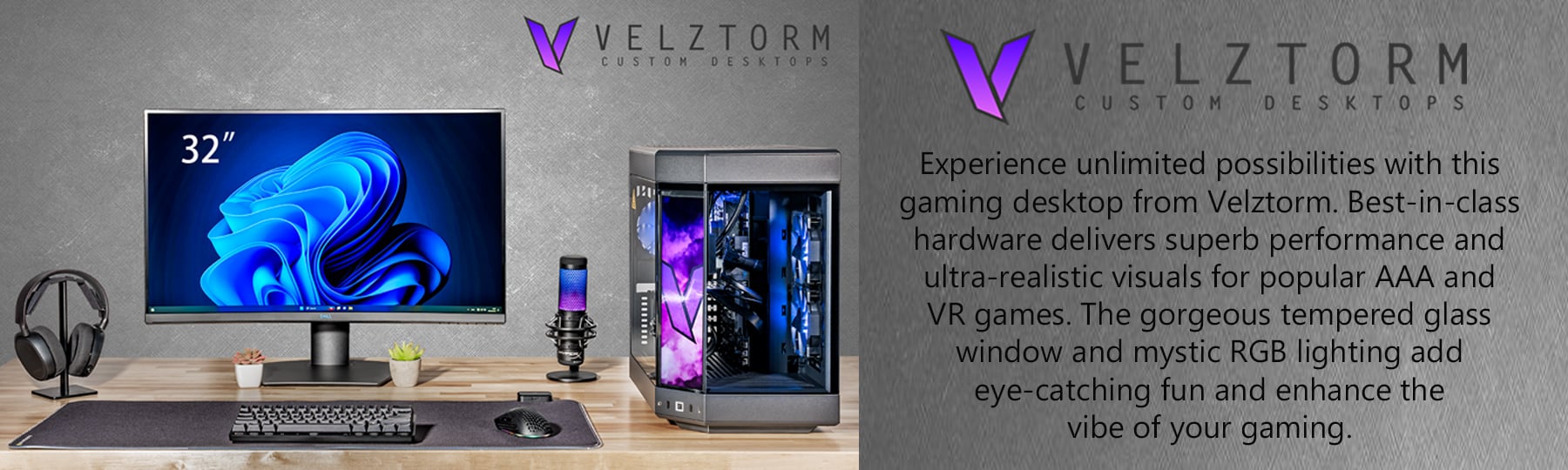 Velztorm Black Praetix Gaming Desktop PC (14th Gen Intel i9-14900K 2.40GHz,  GeForce RTX 4090 24GB, 128GB DDR5, 1TB PCIe SSD + 2TB HDD, 360mm AIO, RGB  Fans, 1000W PSU, WiFi 6E, Win