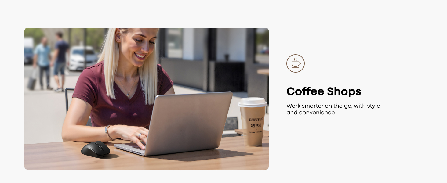 Ergonomic Rechargeable Mouse with Jiggler, Bluetooth + 2.4G Wireless + Wired (3 in 1) Connection, Ma