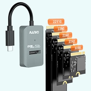 VERAWE Adaptateur NVME vers USB 3.1 Type-C Adaptateur SSD M2 BoîTier NVMe  BoîTier M.2 vers USB 3.1 pour NVME M Key 2230/2242/2260/2280 SSD :  : Informatique