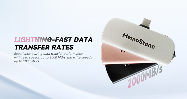 Read speeds up to 2000MB/s, write speeds up to 1800MB/s