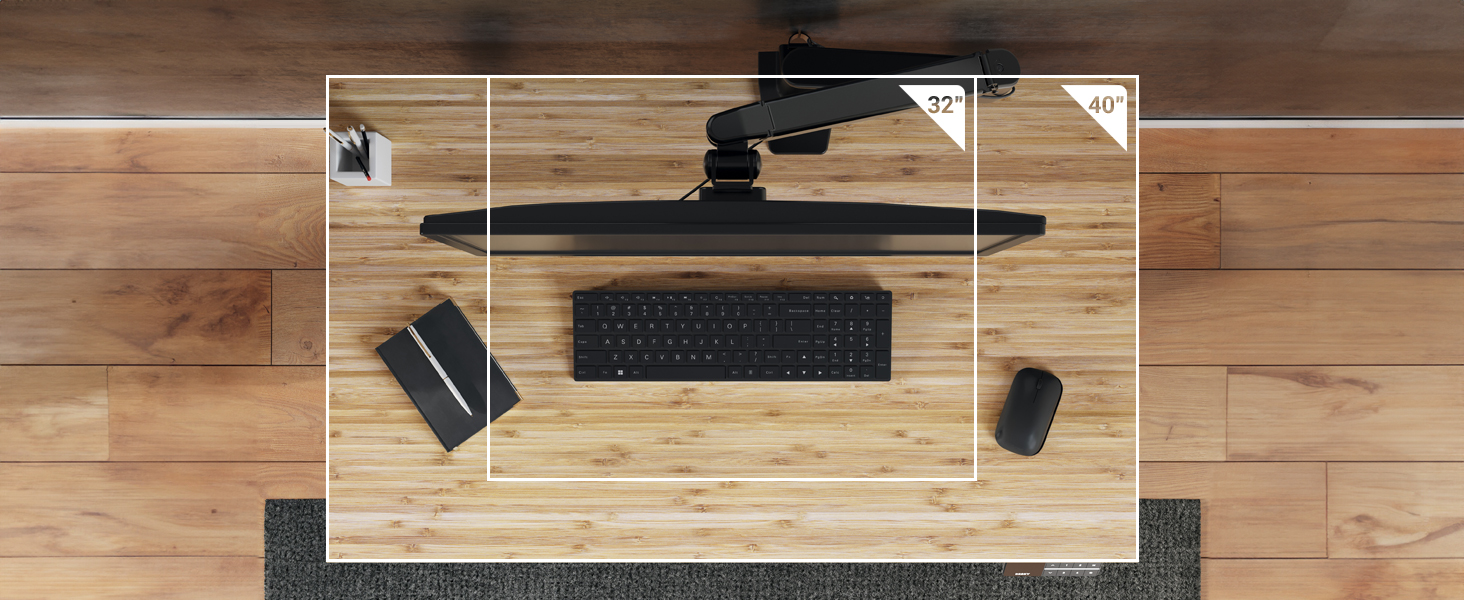 mini standing desk, small sit stand desk, bamboo standing desk, compact desk, height adjustable desk