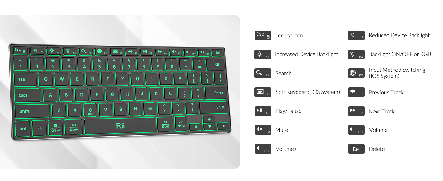 Wireless Keyboard with RGB Backlit