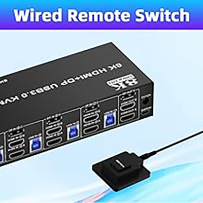 Switch by Panel button Push-button design allows for one-touch switching using a button on the KVM S