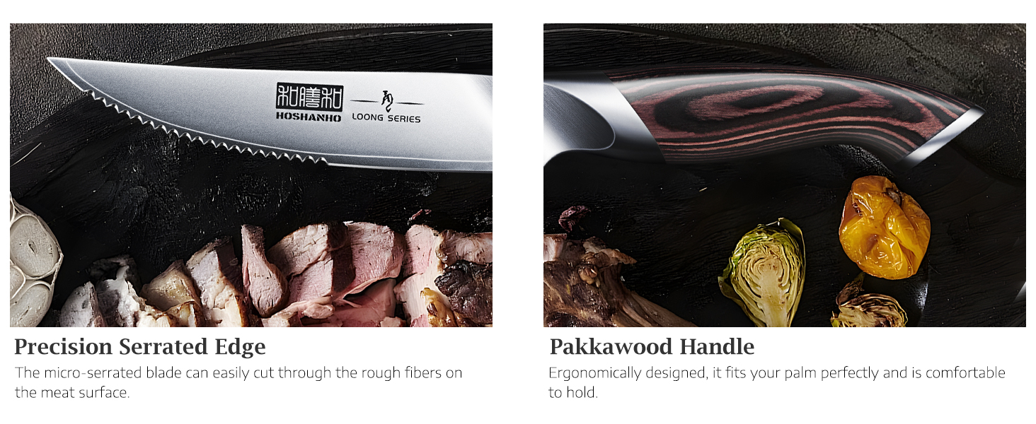 It is made of Japanese high carbon stainless steel, which combines hardness and rust resistance