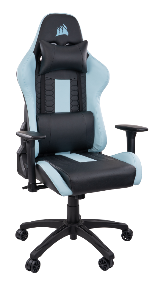 Corsair TC100 Relaxed Gaming Chair (Black Blue Leatherette)