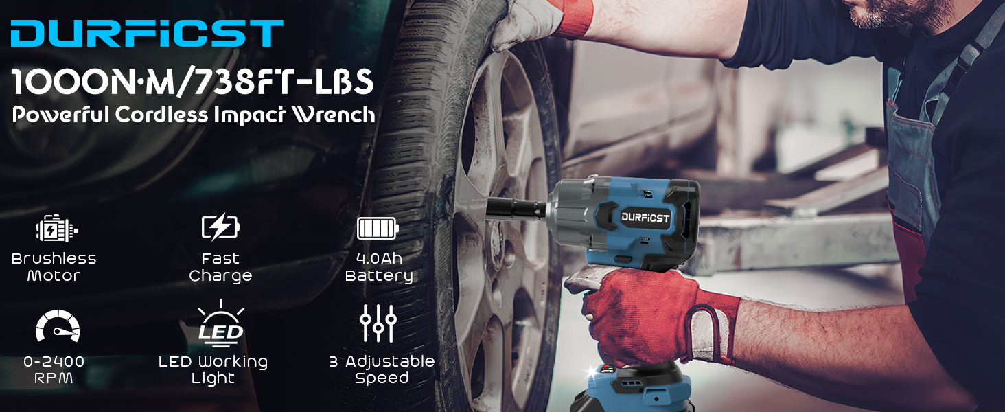 DURFICST Power Cordless Impact Wrench