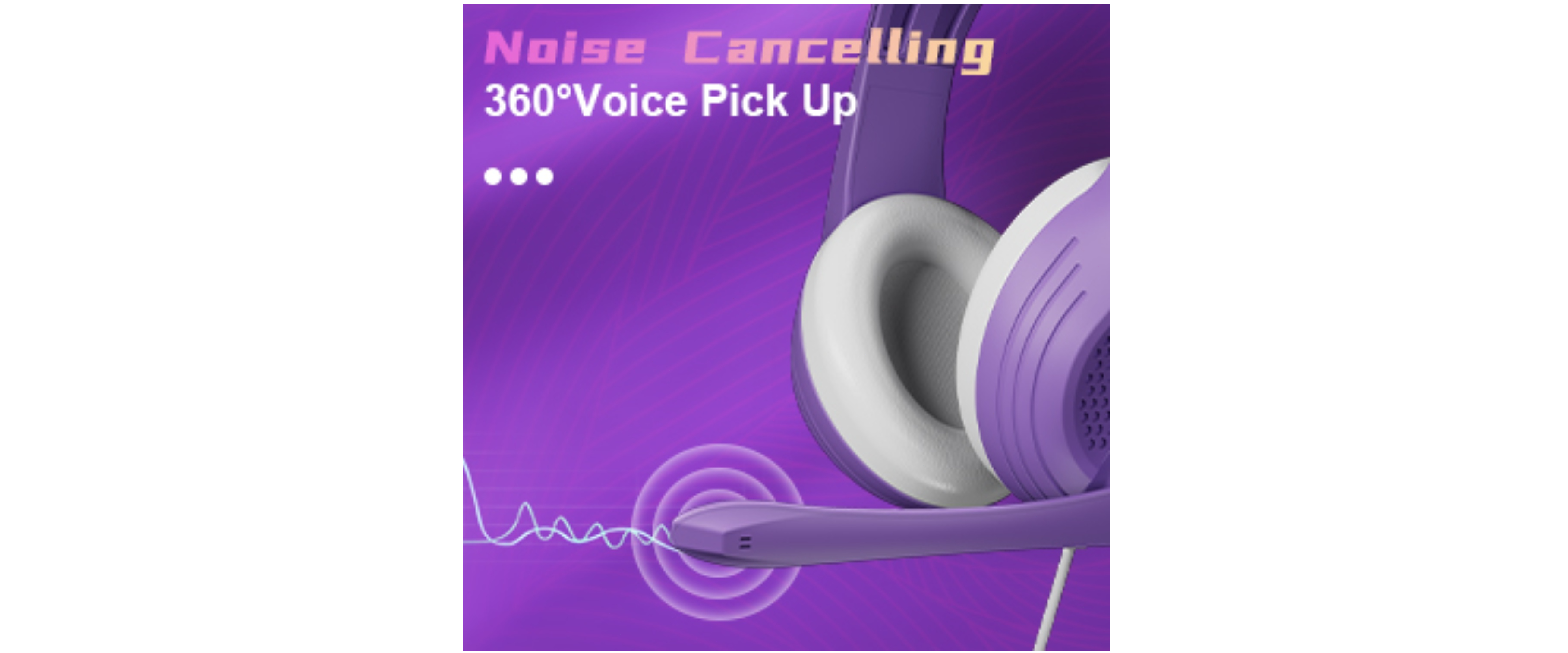 Headset microphone, noise cancelling, 360° voice pickup