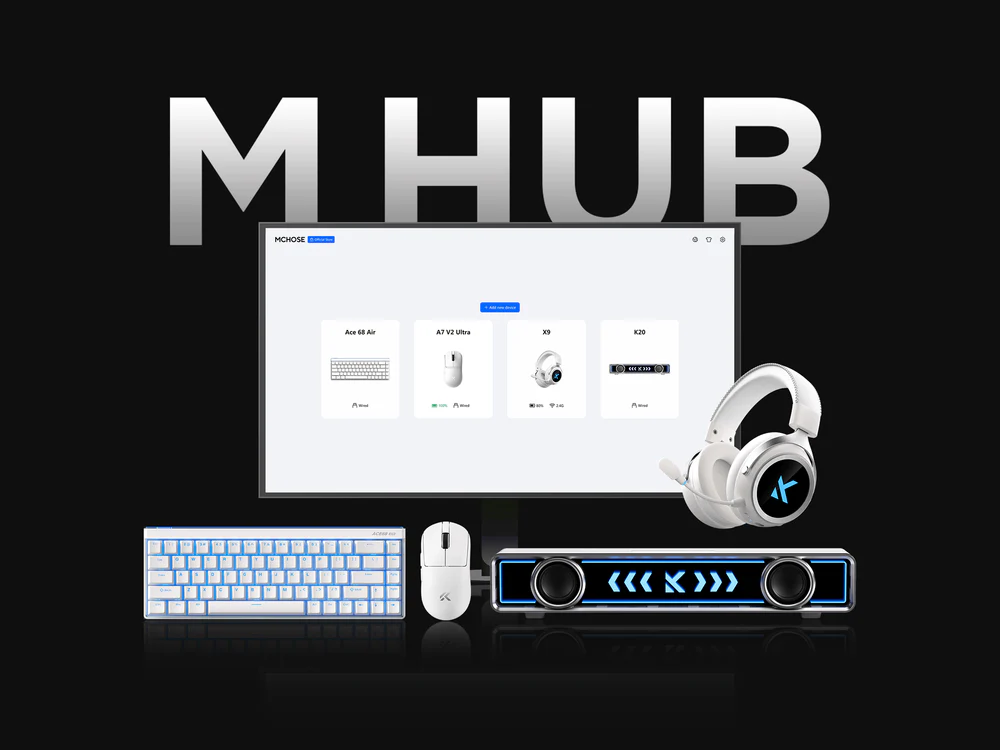 MCHOSE A7V2 Ultra Tri-Mode Lightweight Gaming Mouse