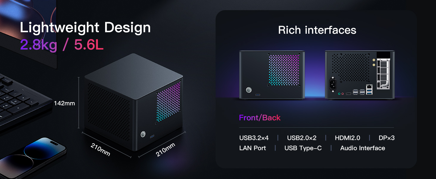 Cheap Mini Gaming PC ITX Tower Desktop Computers Windows 11 Prebuilt SSD NAS Computadora De Escritor