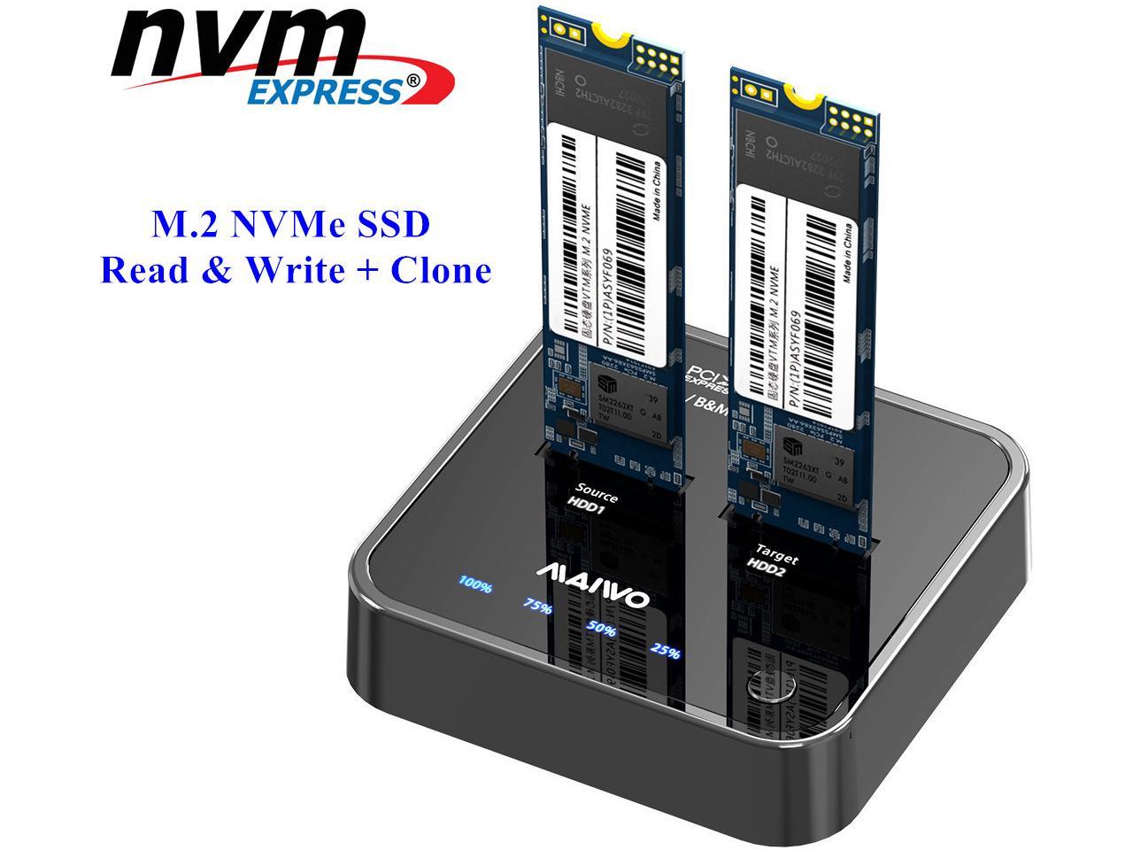 M.2 NVMe SSD Enclosure Duplicator Base with Clone Function
