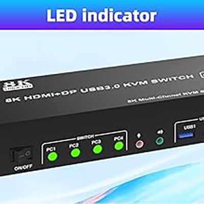 Switch by Panel button Push-button design allows for one-touch switching using a button on the KVM S