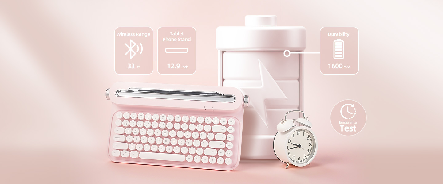 Connection Range: about 33ft; Slot Dimension: 12.9inch; Battery: 1600mAh