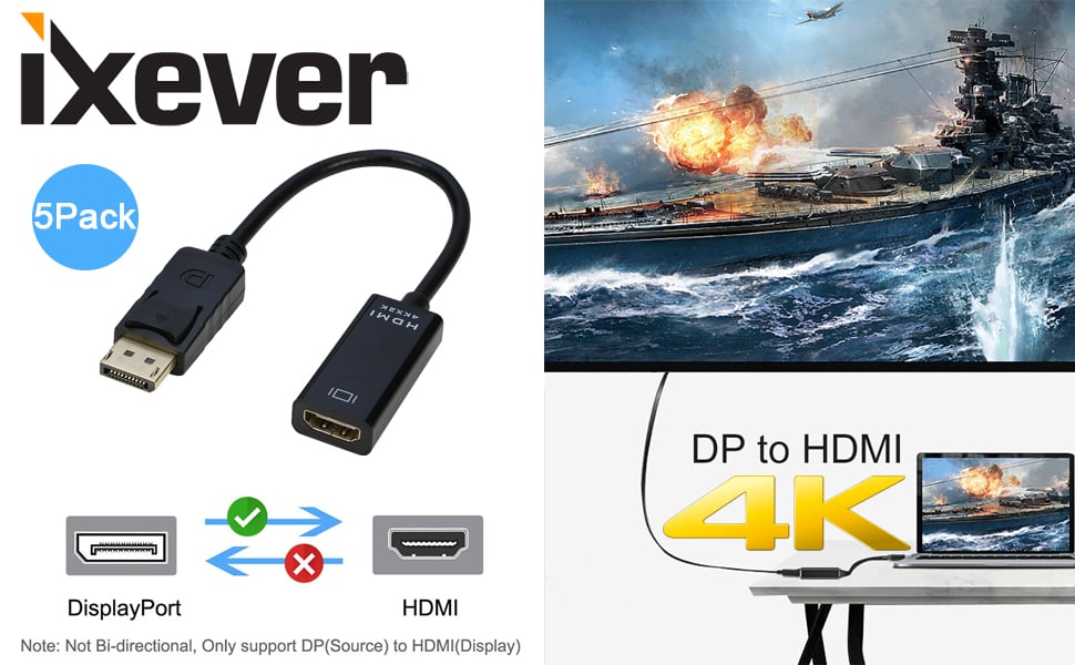 dp to hdmi adapter video cable 4k