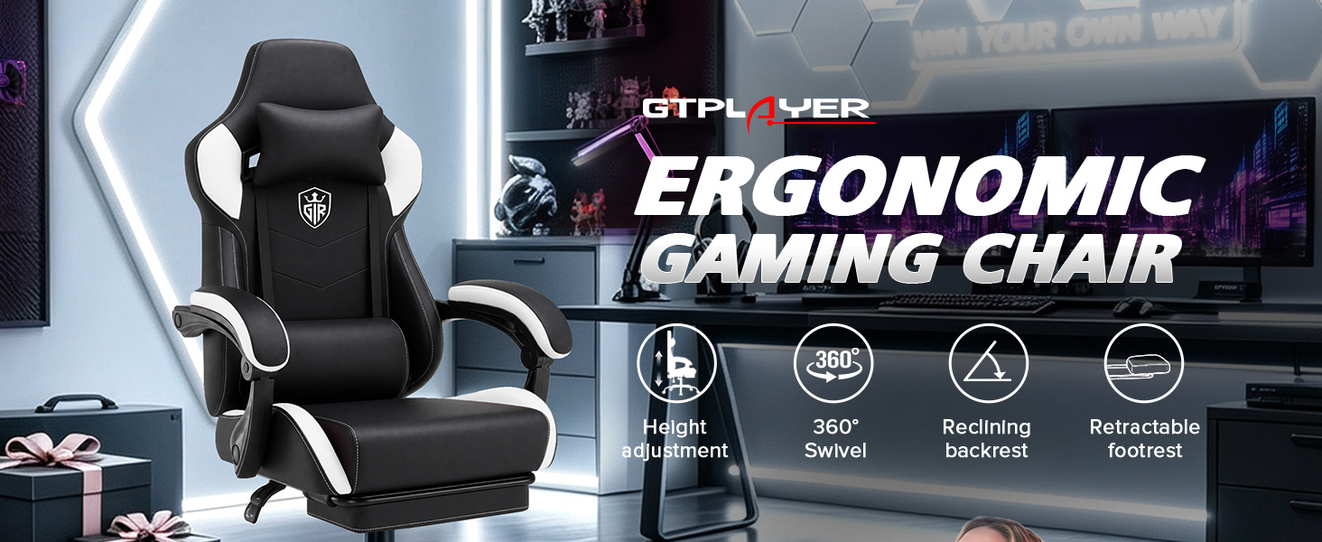 Gaming Chair with Footrest