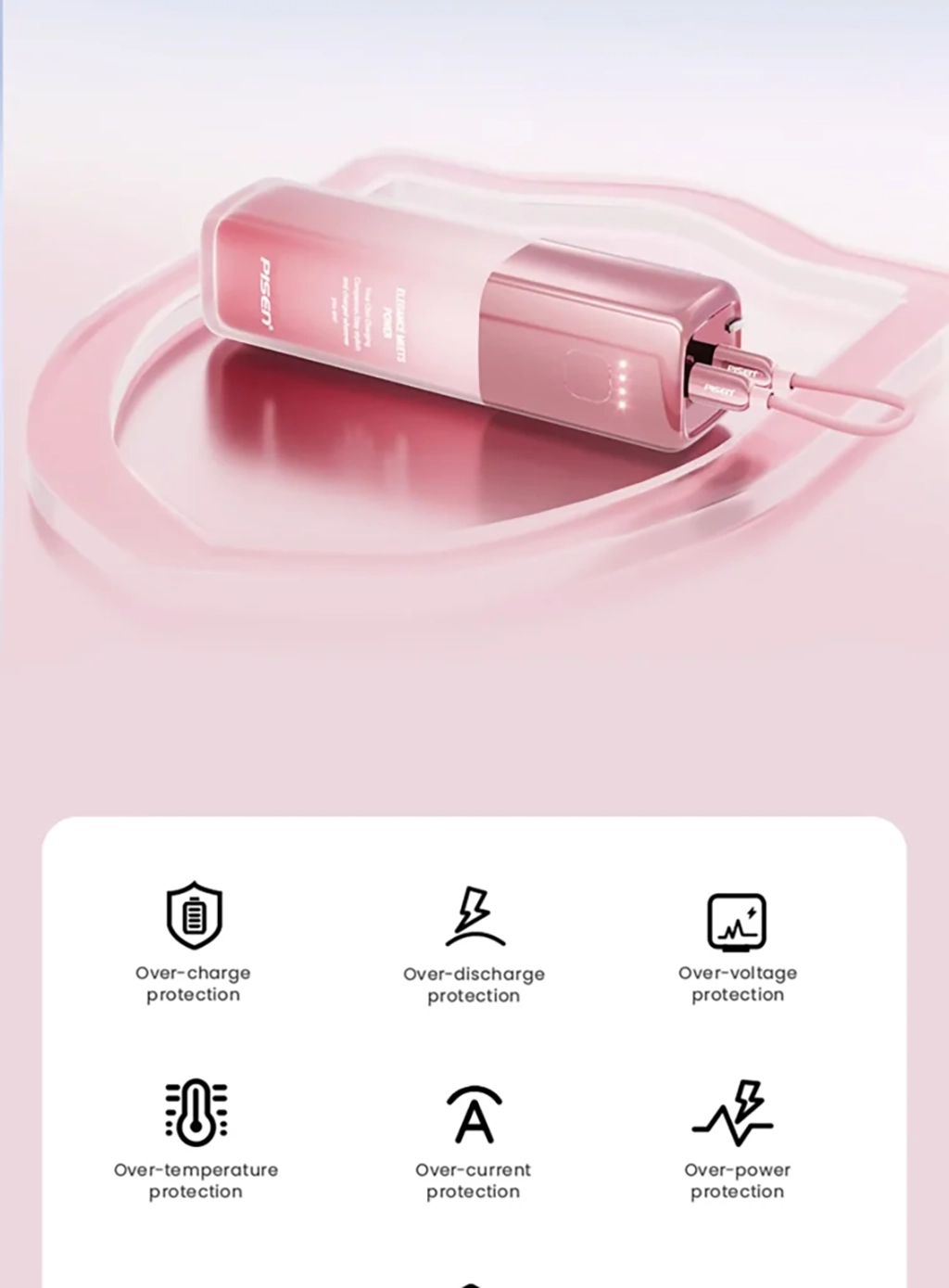 PISEN Power GlamVolt 5000mAh 30W Fast Charging Power Bank