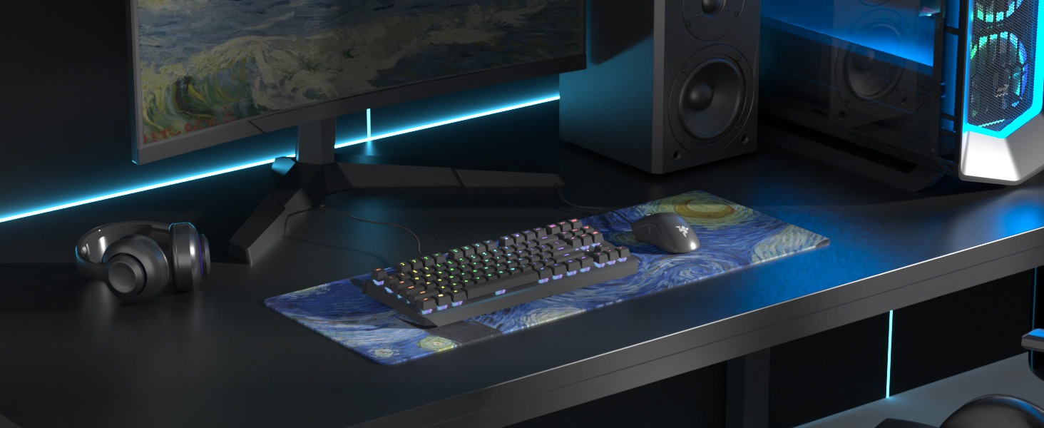 Night Starry Sky Space Galaxy Mouse Pad