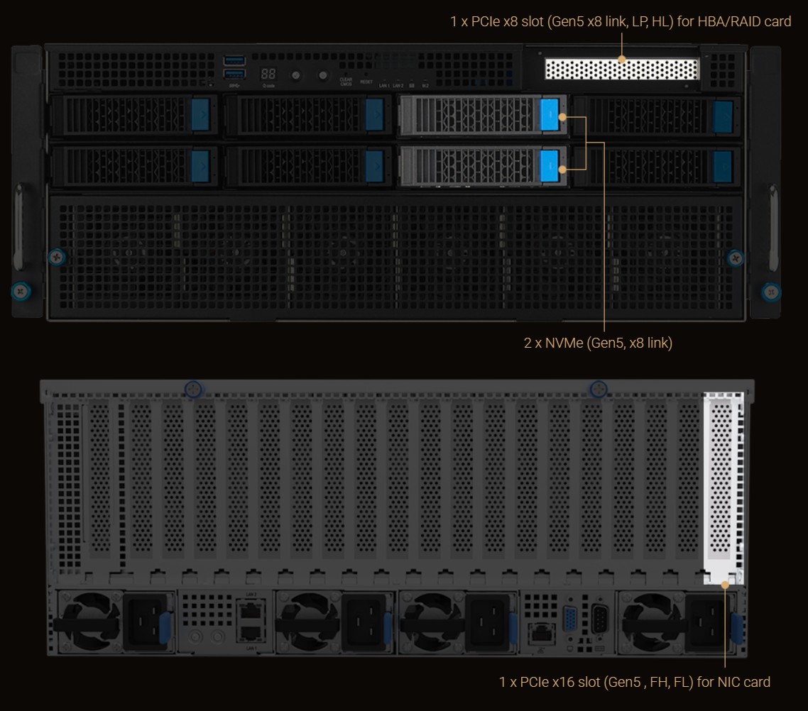 ASUS ESC8000-E11-3W10G 4U 8-GPU AI Deep Learning Server